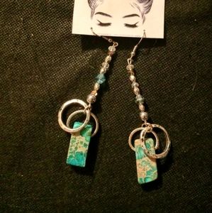 Stone drop earrings